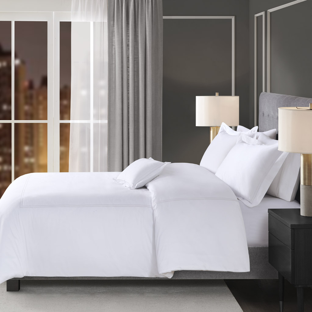 500 Thread Count Luxury Collection 100% Cotton Sateen Embroidered Duvet Cover Set