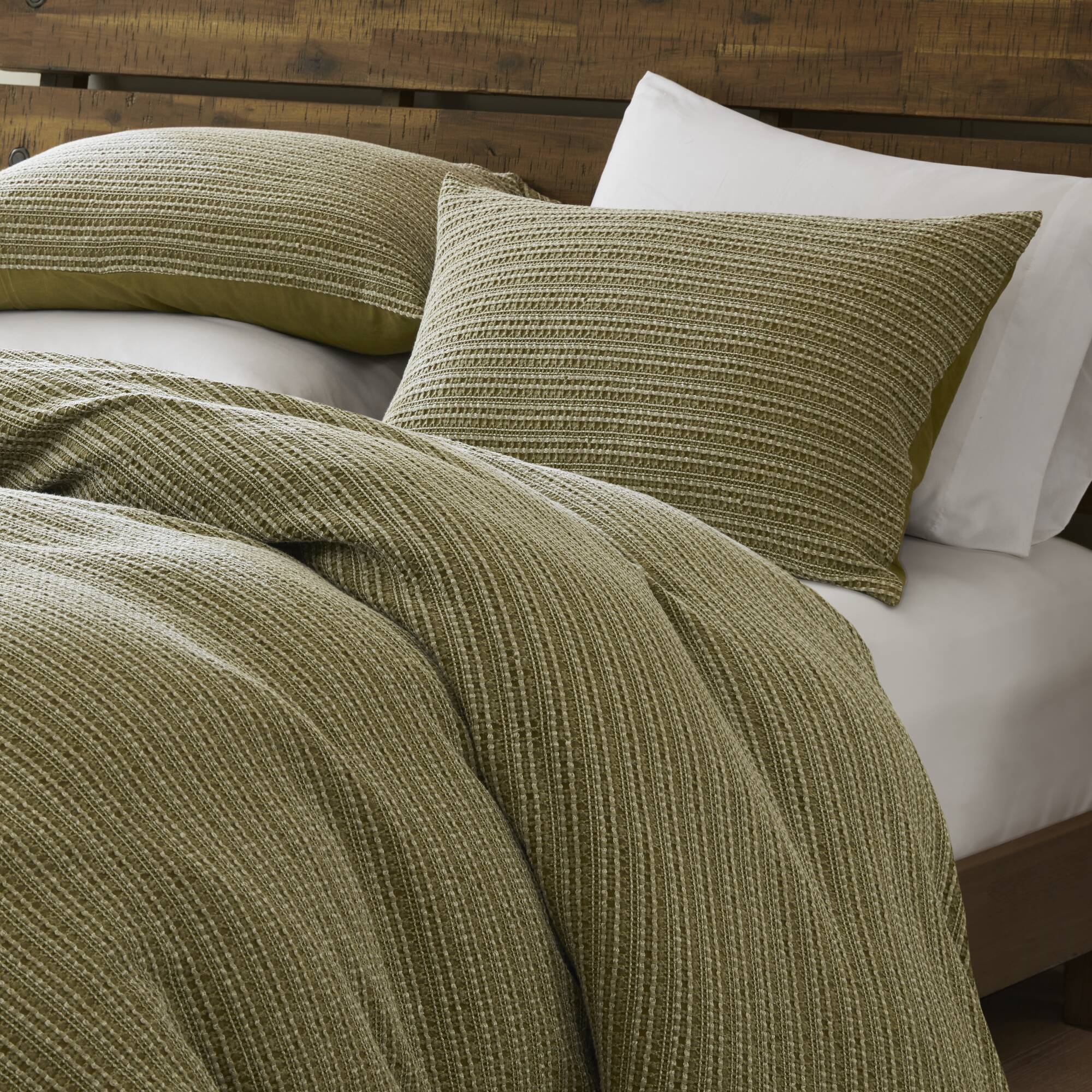 Lyon Waffle Washed Duvet Set