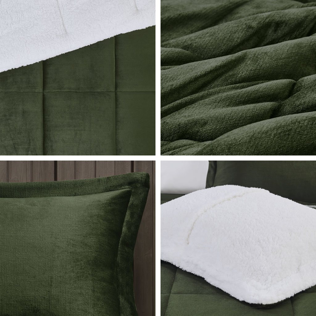 Alton Plush to Sherpa Down Alternative Comforter Set