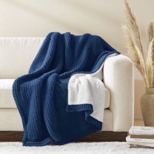 Rowan Waffle Knit Chenille Throw from Madison Park in  Navy Blue. Rowan Waffle Knit Chenille Throw from Madison Park in  Navy Blue. Rowan Waffle Knit Chenille Throw from Madison Park in  Navy Blue. Rowan Waffle Knit Chenille Throw from Madison Park in  Navy Blue. Rowan Waffle Knit Chenille Throw from Madison Park in  Navy Blue.