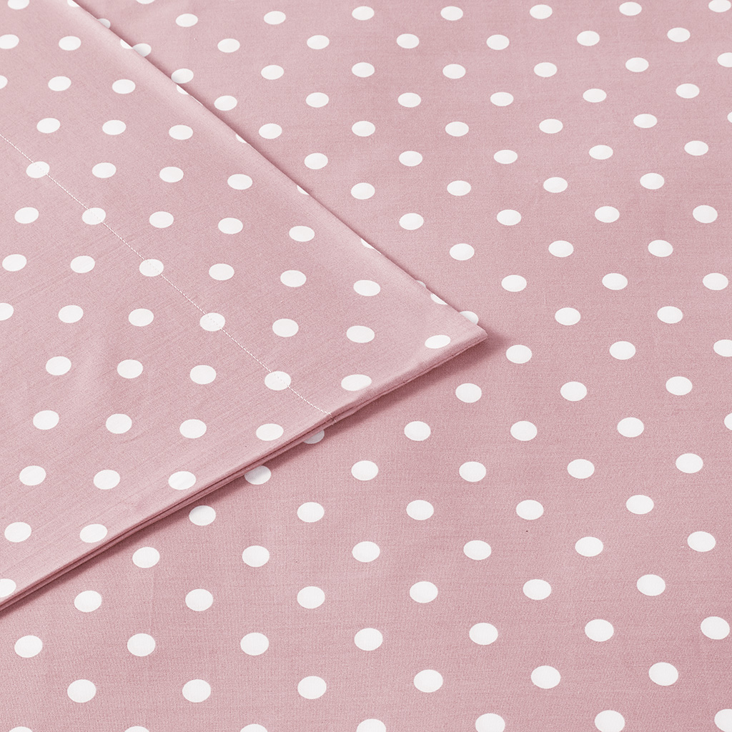 Polka Dot Printed 100% Cotton Sheet Set