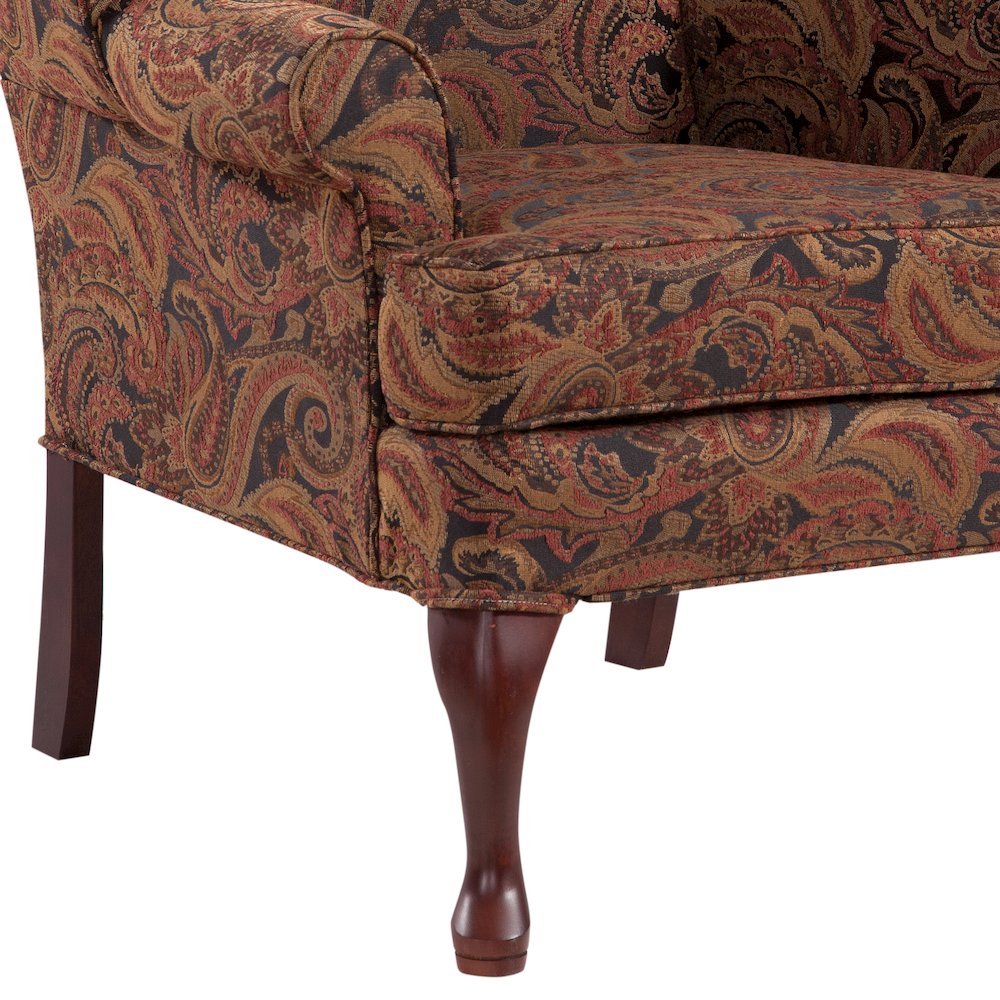 Paisley Cranberry Wing Back Chair