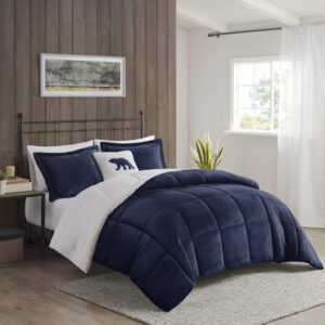 Alton Plush to Sherpa Down Alternative Comforter Set from Woolrich in  Navy/Ivory. Alton Plush to Sherpa Down Alternative Comforter Set from Woolrich in  Navy/Ivory. Alton Plush to Sherpa Down Alternative Comforter Set from Woolrich in  Navy/Ivory. Alton Plush to Sherpa Down Alternative Comforter Set from Woolrich in  Navy/Ivory. Alton Plush to Sherpa Down Alternative Comforter Set from Woolrich in  Navy/Ivory.