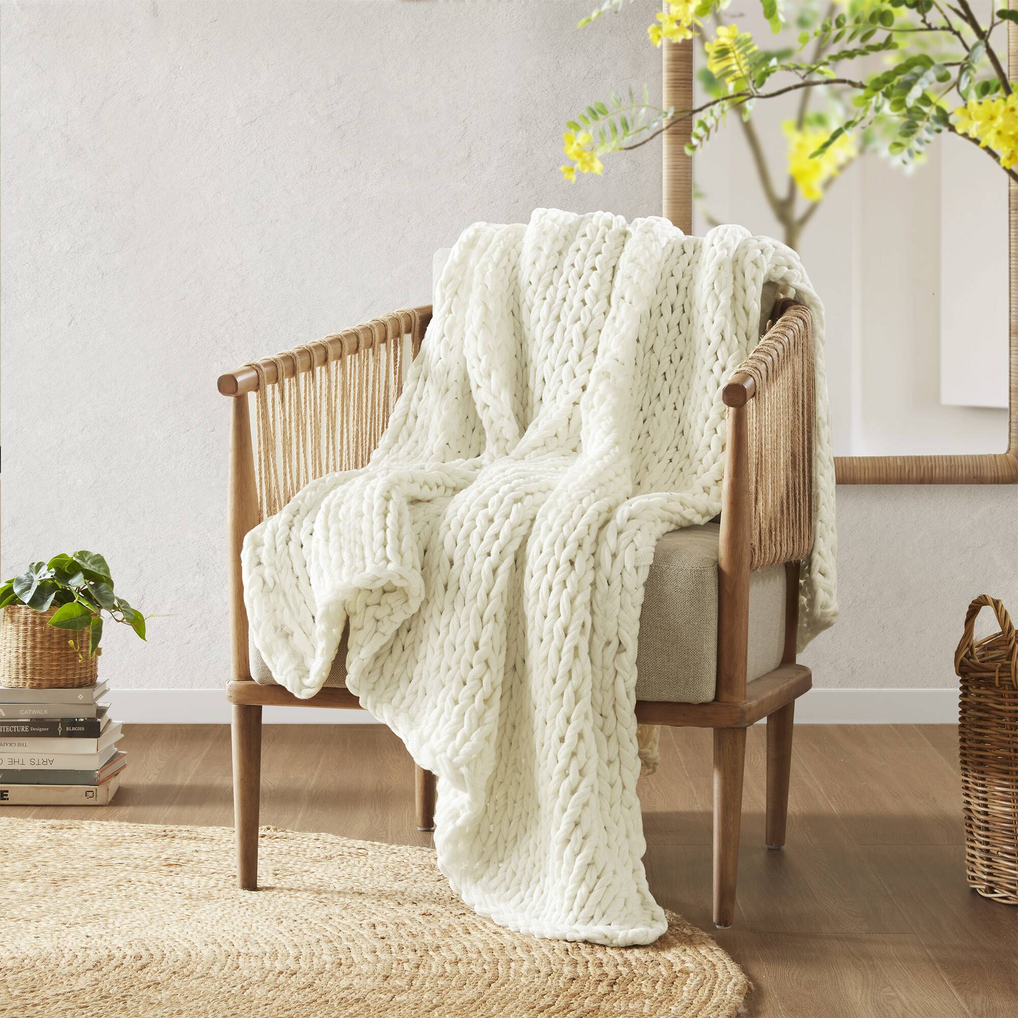 Chunky Double Knit Handmade Throw Blanket