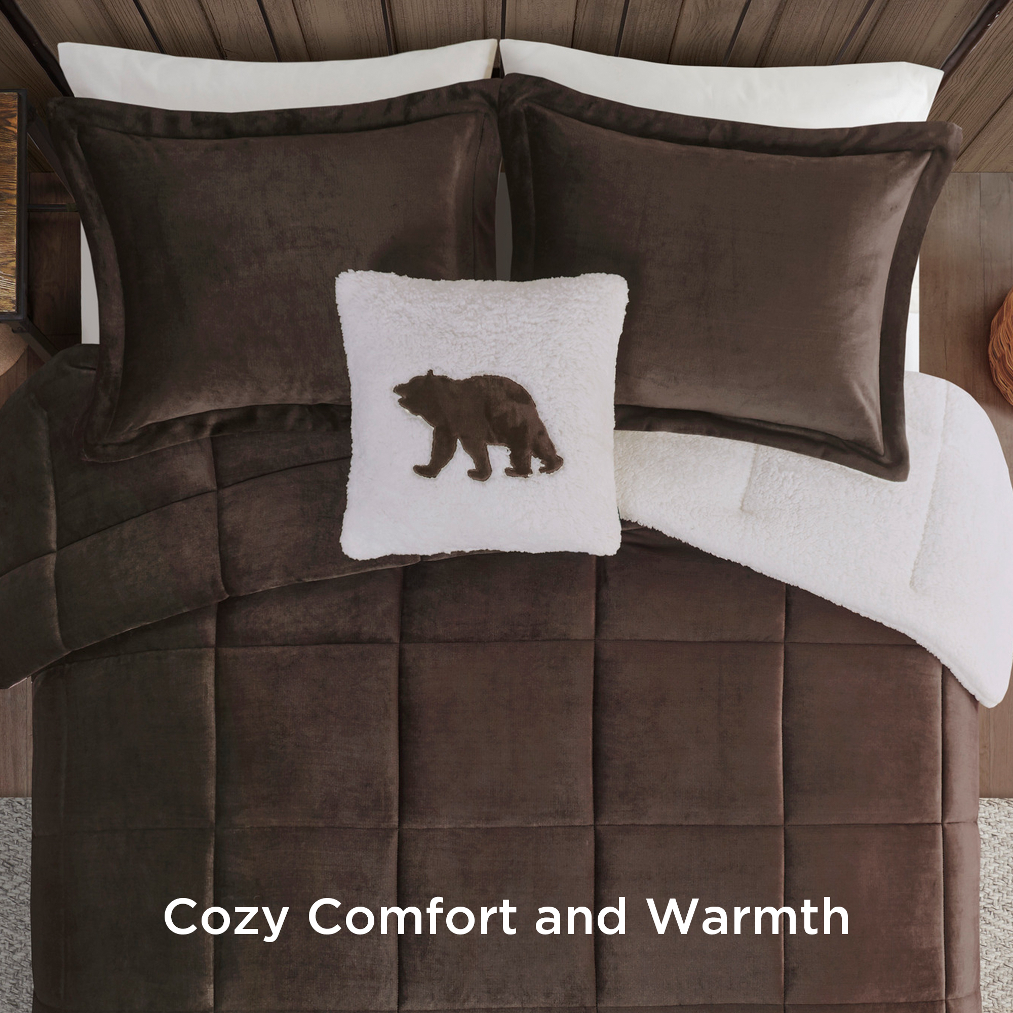 Alton Plush to Sherpa Down Alternative Comforter Set