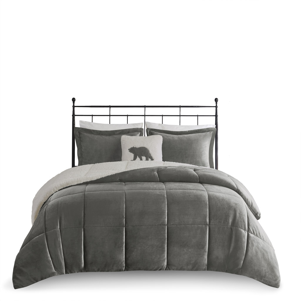 Alton Plush to Sherpa Down Alternative Comforter Set
