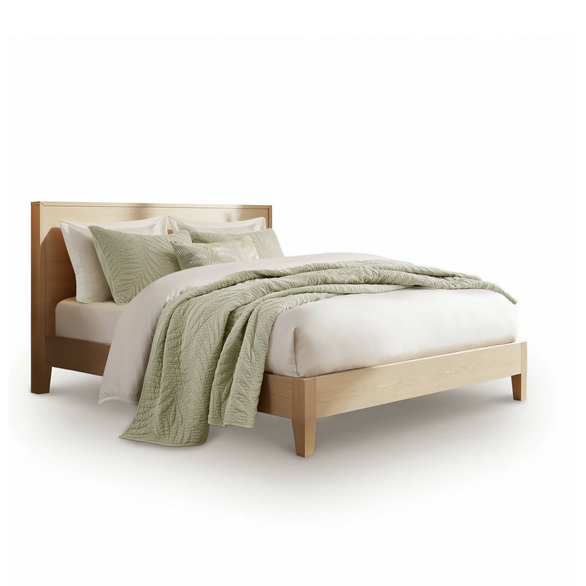 Botanical Leaves 3 Piece Cotton Quilt Set