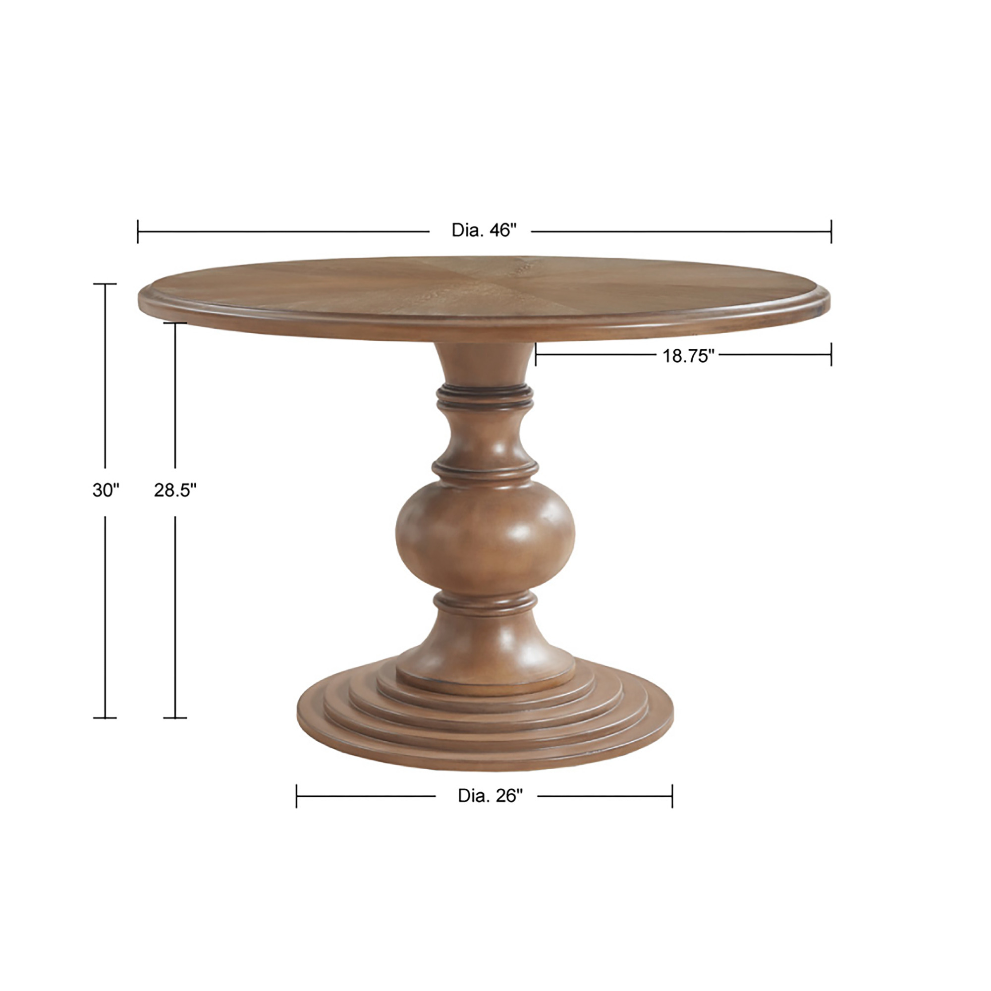 Lexi 46″ Round Pedestal Dining Table