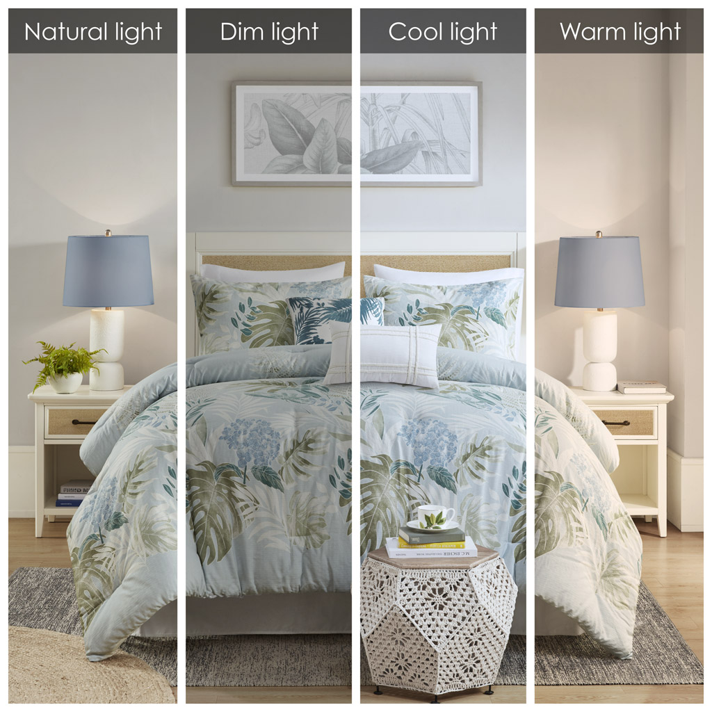 Kiawah Island 6 Piece Oversized Cotton Comforter Set with Throw Pillow