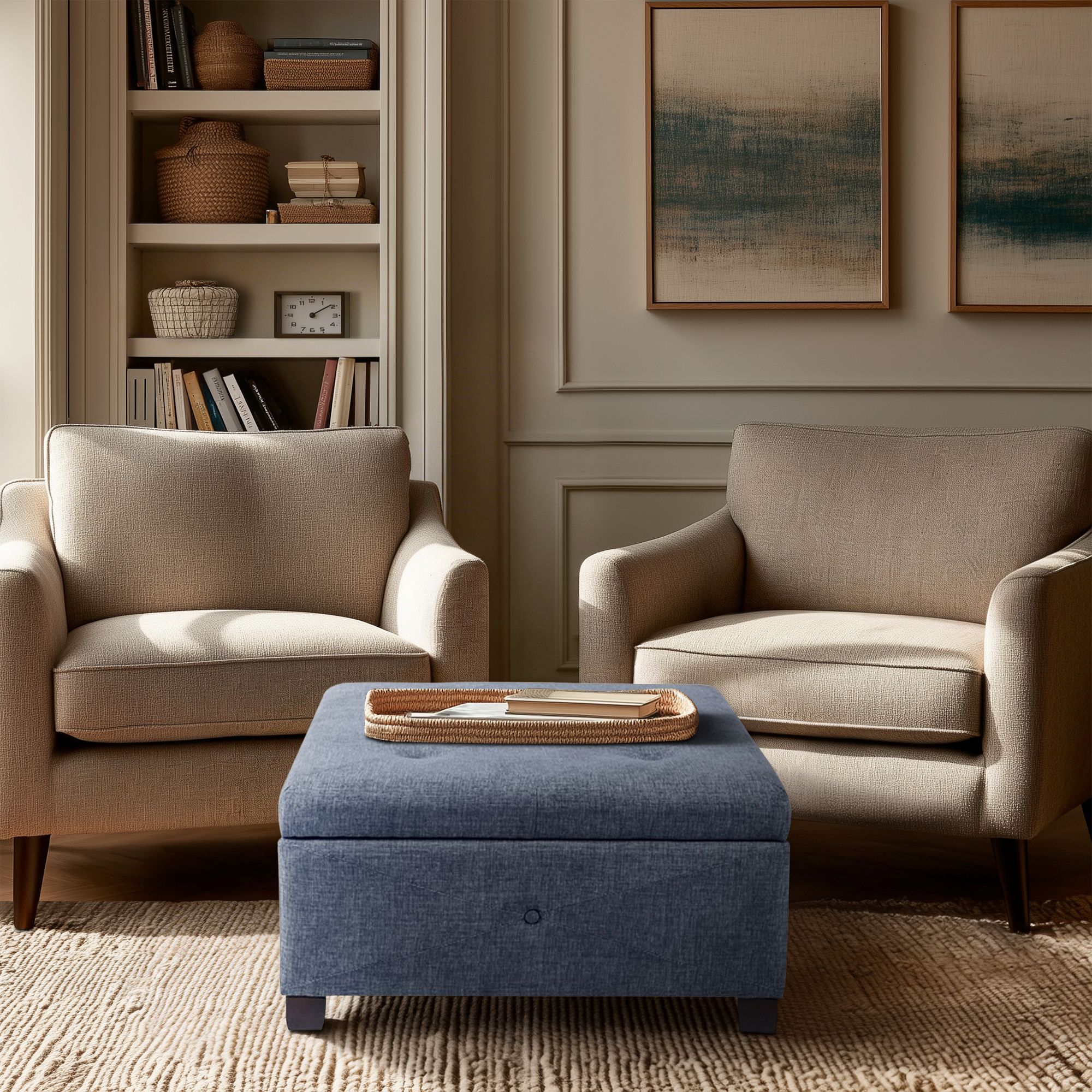 Della Upholstered Soft Close Ottoman