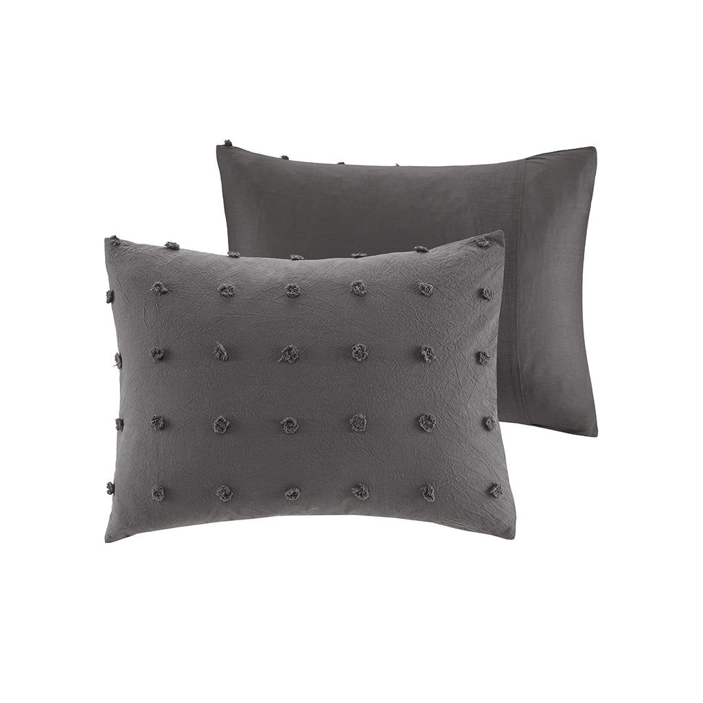 Brooklyn Cotton Jacquard Comforter Set with Euro Shams and Throw Pillows