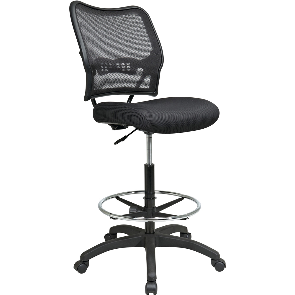 Office Star Air Grid Mesh Back Drafting Chair – Mesh Seat – Mesh Back – 5-star Base – Black – 20″ Seat Width x 19.75″ Seat Depth – 21.3″ Width x 25.5″ Depth x 51″ Height
