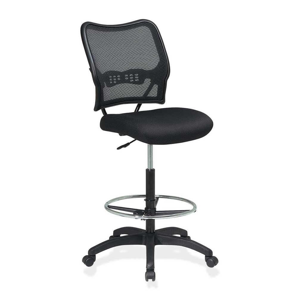 Office Star Air Grid Mesh Back Drafting Chair – Mesh Seat – Mesh Back – 5-star Base – Black – 20″ Seat Width x 19.75″ Seat Depth – 21.3″ Width x 25.5″ Depth x 51″ Height