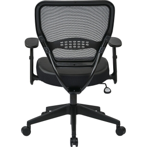 Office Star Professional Dark Air Grid Back Managers Chair – Leather Seat Material – 5-star Base – Black – 1 Each
