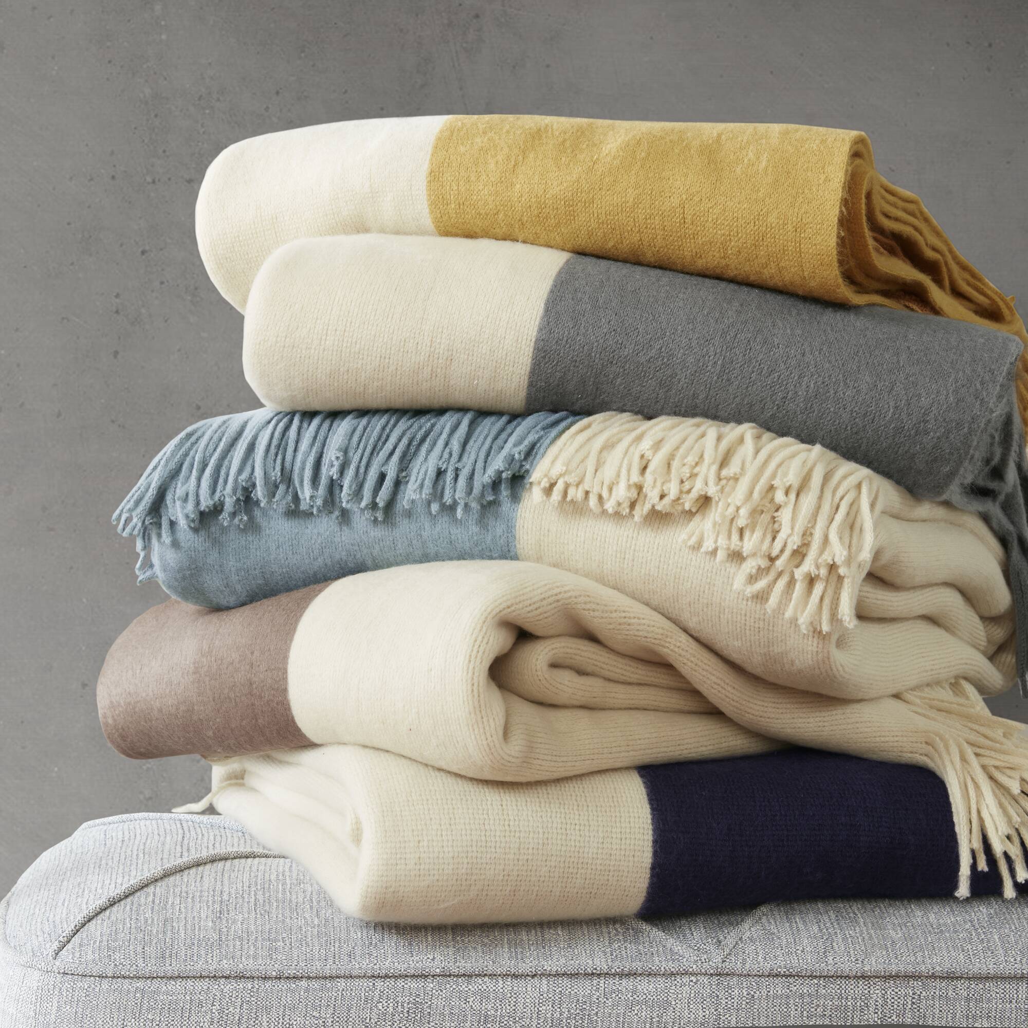 Stockholm Color Block Faux Cashmere Throw