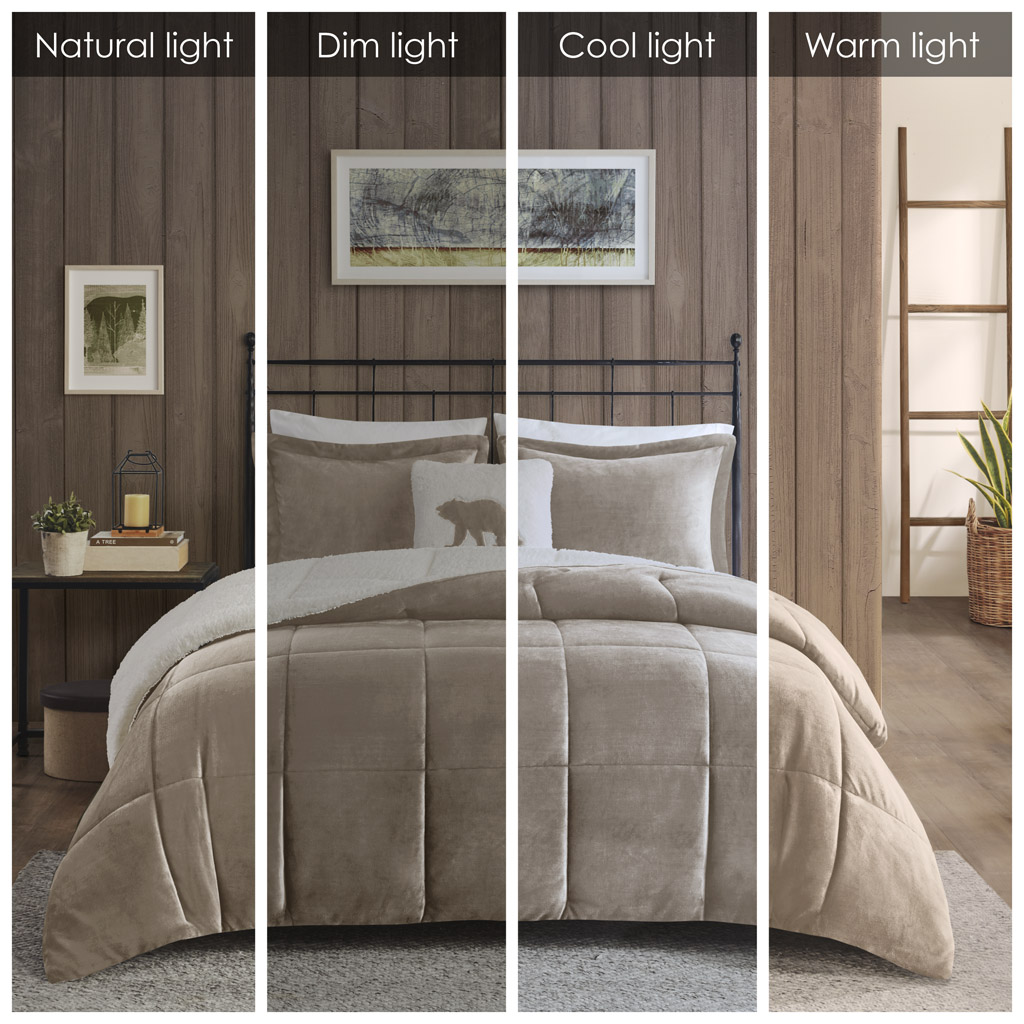 Alton Plush to Sherpa Down Alternative Comforter Set