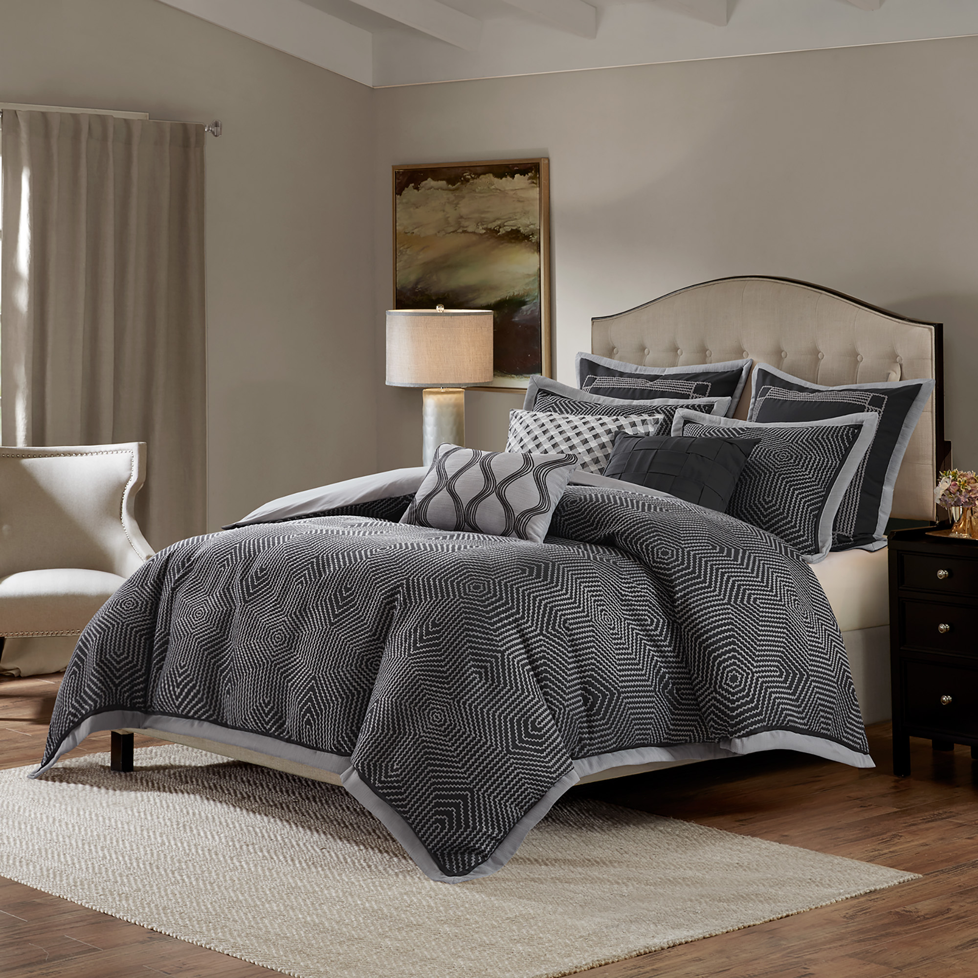 Shades of Serenity Jacquard Comforter Set