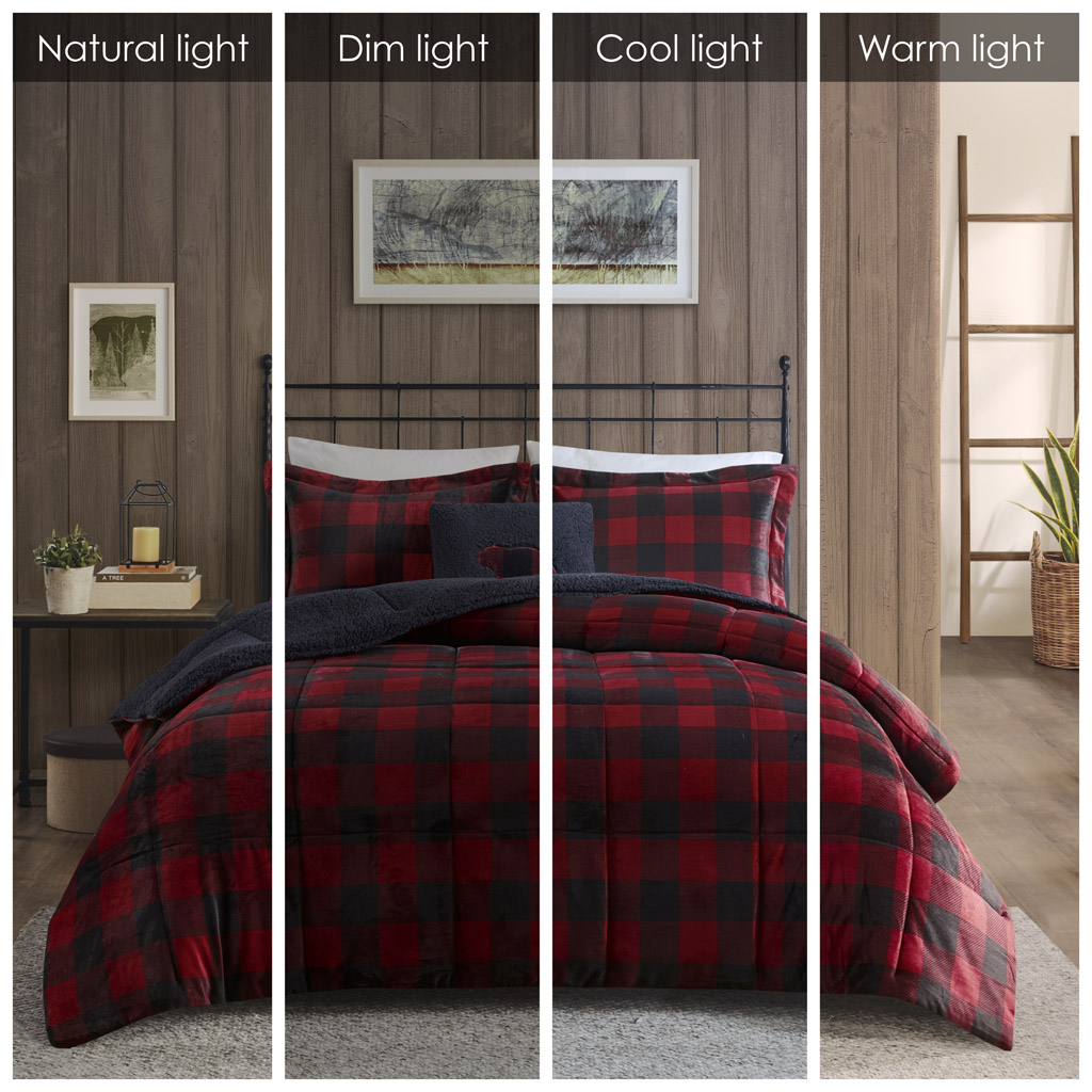 Alton Plush to Sherpa Down Alternative Comforter Set