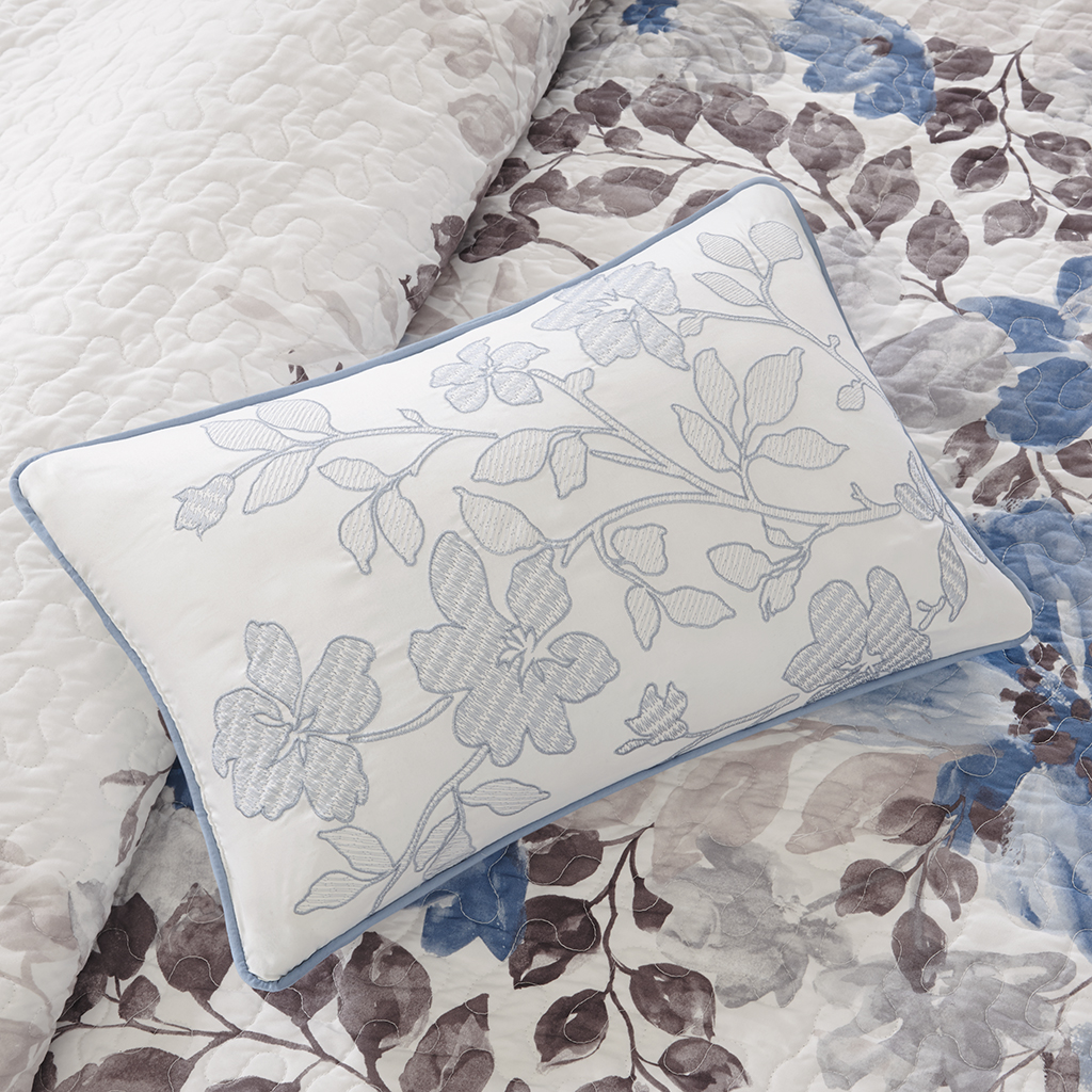 Luna 6 Piece Printed Quilt Set with Throw Pillows