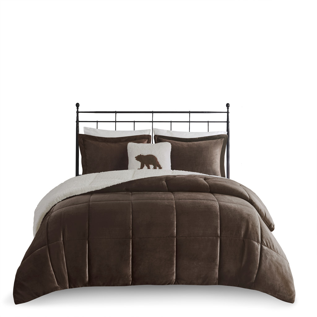 Alton Plush to Sherpa Down Alternative Comforter Set