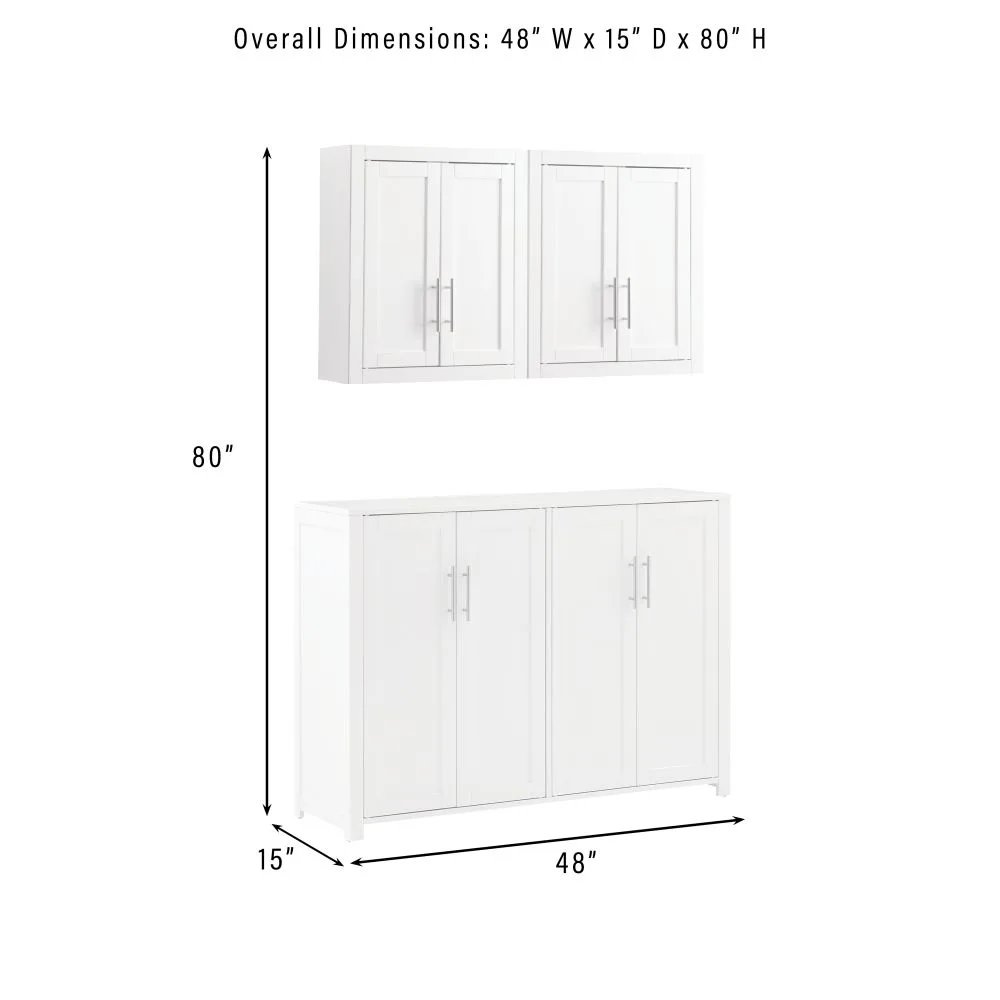 Savannah 3-Piece Kitchen Storage Pantry Set – Sideboard & 2 Wall Cabinets