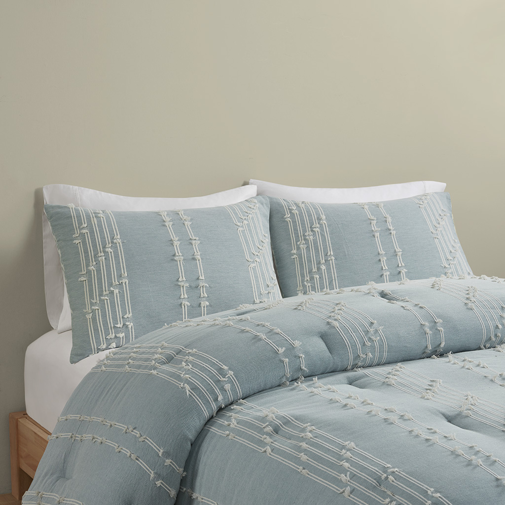 Kara 3 Piece Cotton Jacquard Comforter Set
