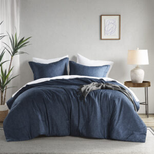 Camden Chambray Print Solid Comforter Set from Comfort Spaces in  Navy. Camden Chambray Print Solid Comforter Set from Comfort Spaces in  Navy. Camden Chambray Print Solid Comforter Set from Comfort Spaces in  Navy. Camden Chambray Print Solid Comforter Set from Comfort Spaces in  Navy. Camden Chambray Print Solid Comforter Set from Comfort Spaces in  Navy.