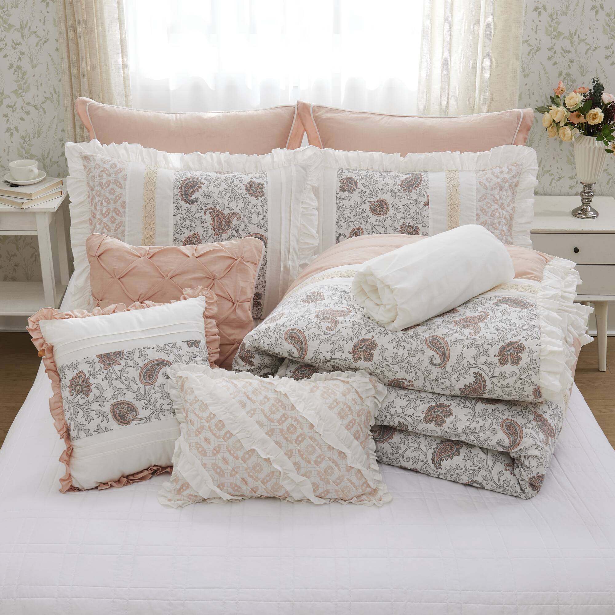 Dawn 9 Piece Cotton Percale Comforter Set