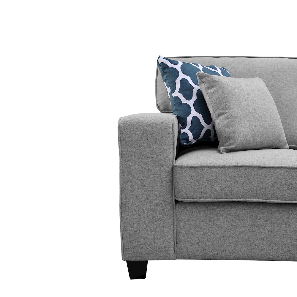 Inaya 67 Inch Loveseat – Light Gray Linen 2-Seater Sofa for Small Spaces