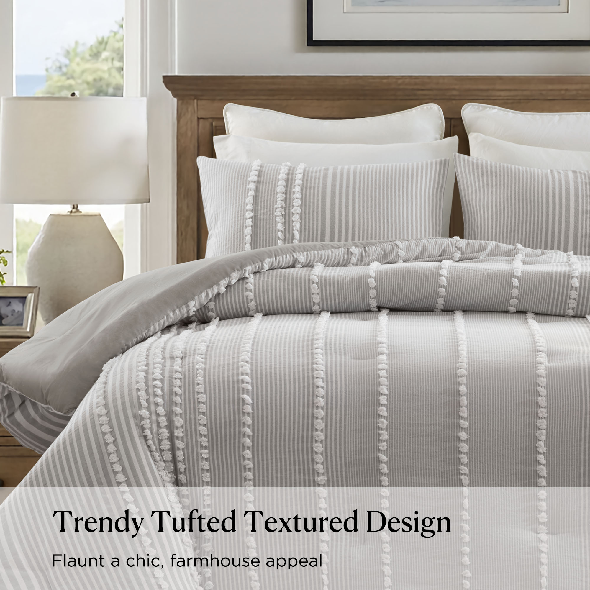 Anslee 3 Piece Cotton Yarn Dyed Comforter Set