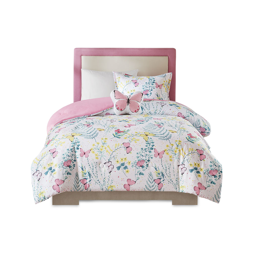 Cynthia Printed Butterfly Comforter Set