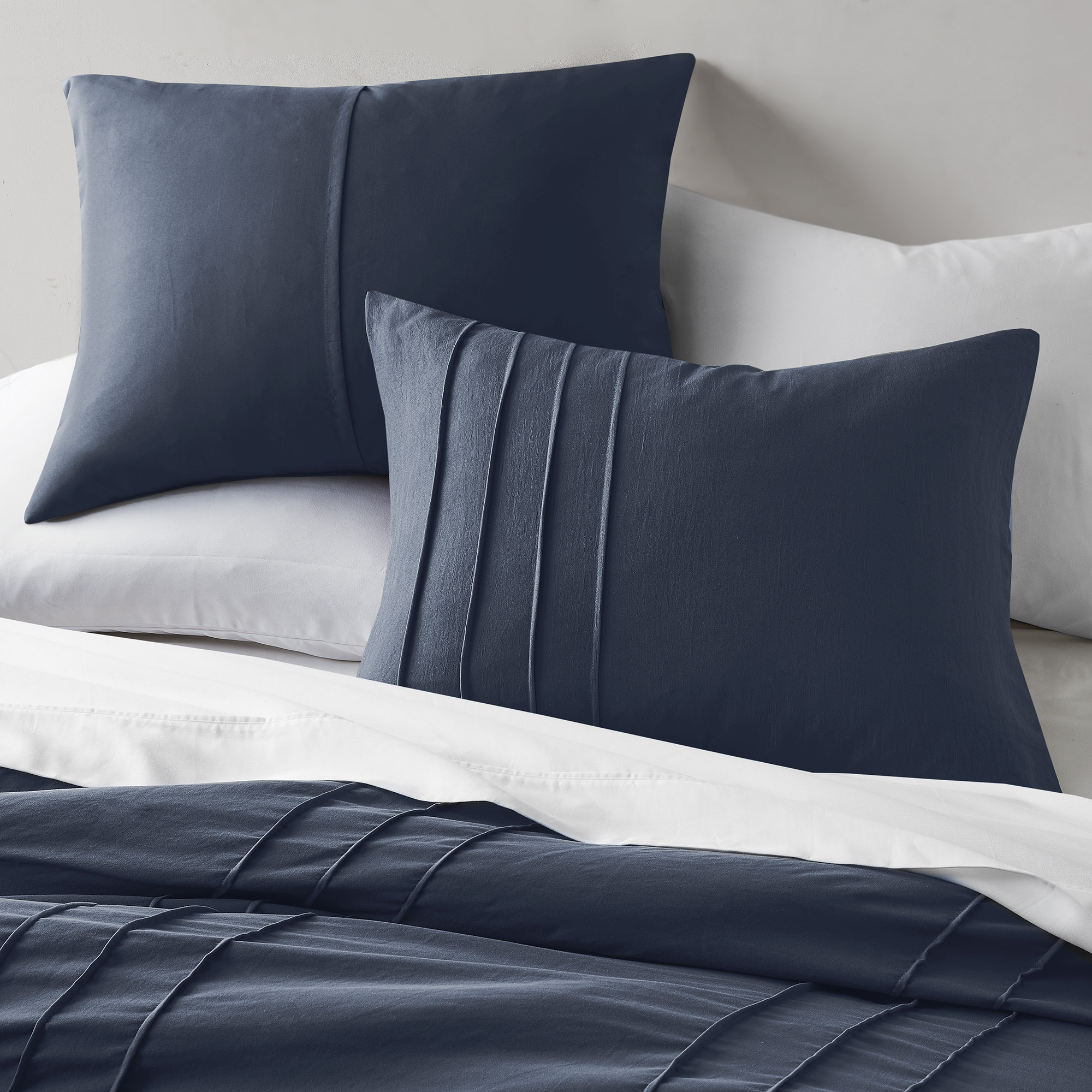 Walker Soft Washed Pleated Duvet Cover Set