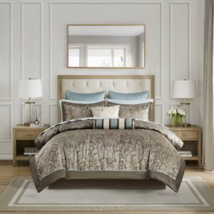 Aubrey 12 Piece Comforter Set with Cotton Bed Sheets from Madison Park in  Blue/Brown. Aubrey 12 Piece Comforter Set with Cotton Bed Sheets from Madison Park in  Blue/Brown. Aubrey 12 Piece Comforter Set with Cotton Bed Sheets from Madison Park in  Blue/Brown. Aubrey 12 Piece Comforter Set with Cotton Bed Sheets from Madison Park in  Blue/Brown. Aubrey 12 Piece Comforter Set with Cotton Bed Sheets from Madison Park in  Blue/Brown.