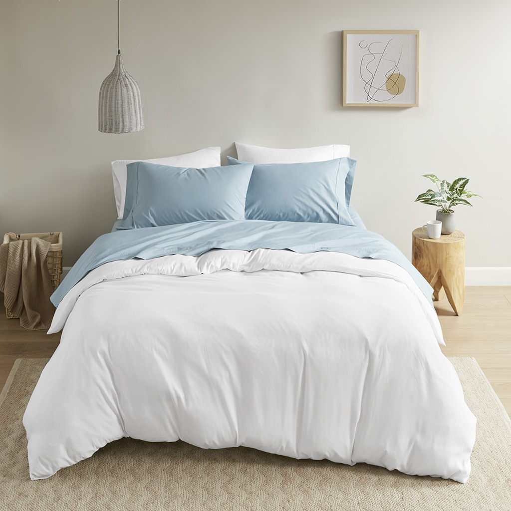 200 Thread Count Relaxed Cotton Percale Sheet Set
