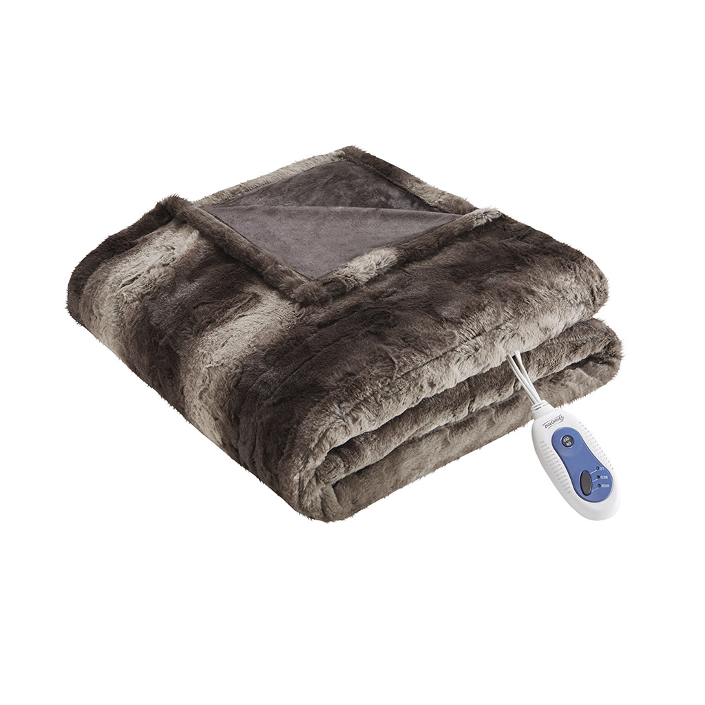 Zuri Oversized Faux Fur Heated Throw