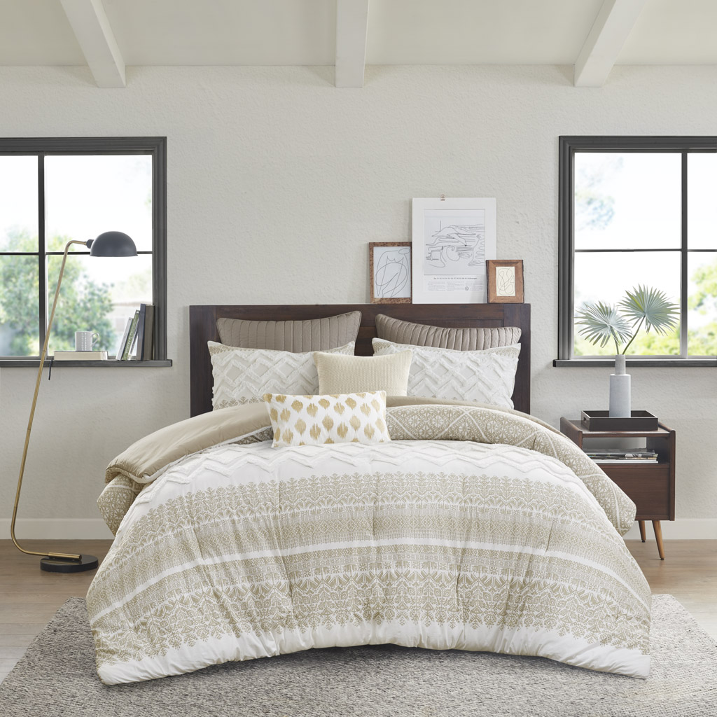 Mila 3 Piece Cotton Comforter Set with Chenille Tufting
