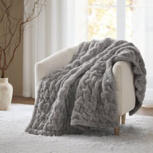 Ruched Fur Throw from Madison Park in  Grey. Ruched Fur Throw from Madison Park in  Grey. Ruched Fur Throw from Madison Park in  Grey. Ruched Fur Throw from Madison Park in  Grey. Ruched Fur Throw from Madison Park in  Grey.