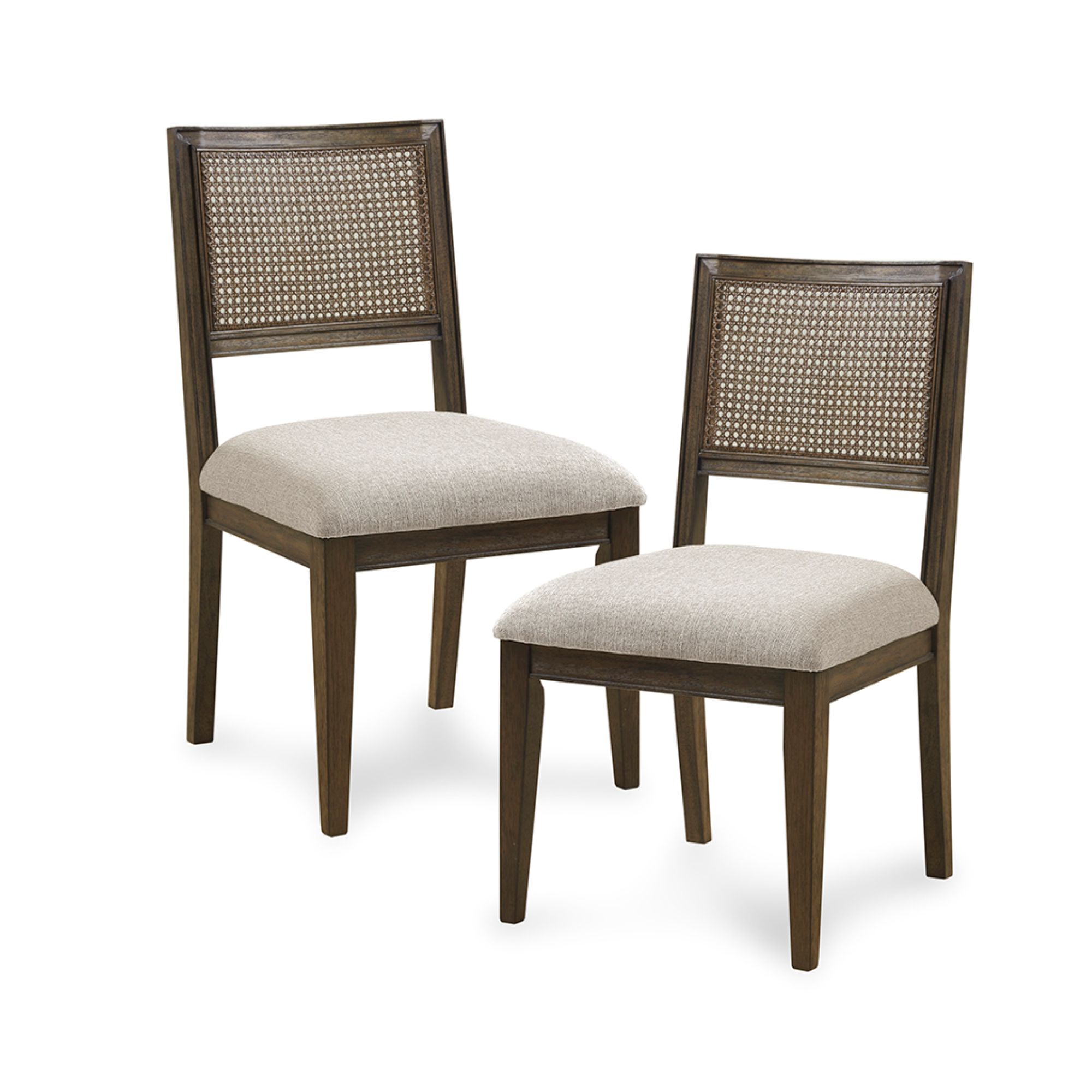 Kelly Rattan & Wood Dining Chair Set of 2