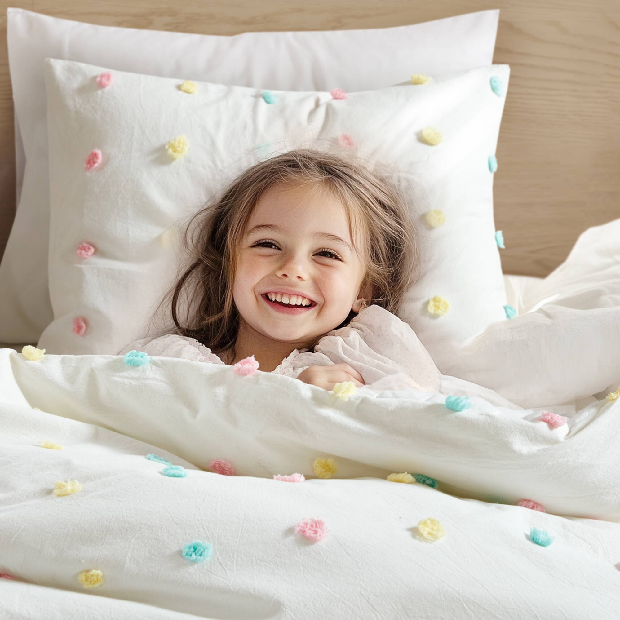 Callie Cotton Jacquard Pom Pom Comforter Set