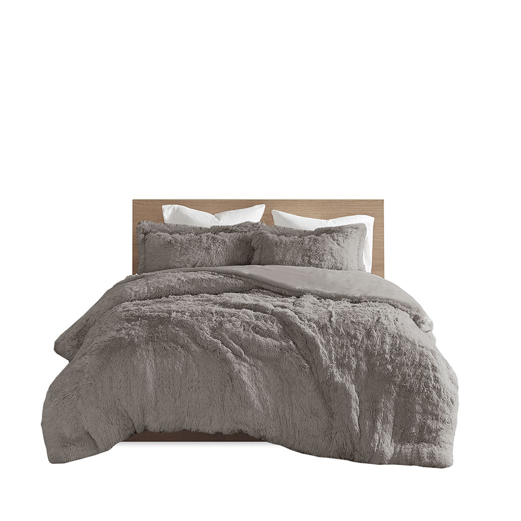 Malea Shaggy Fur Duvet Cover Set