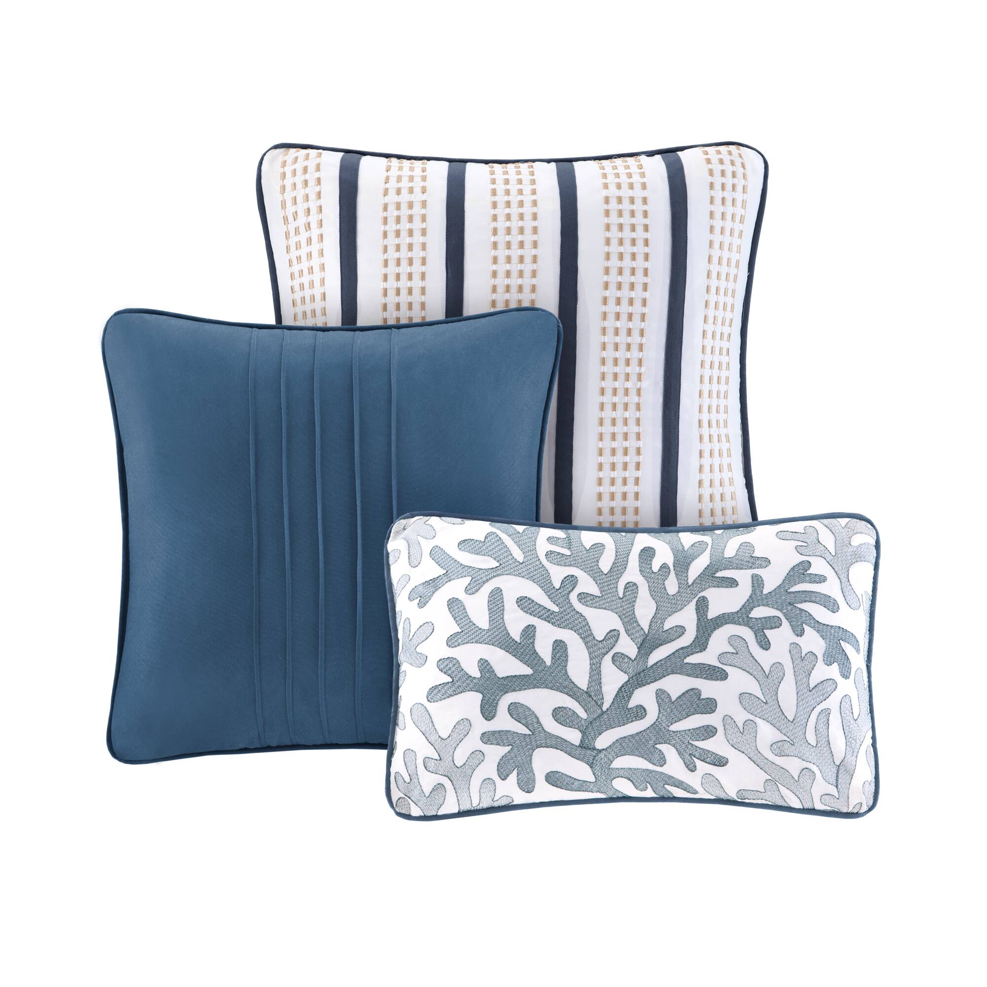 Bayside Brushed Microfiber Quilt Set with Throw Pillows