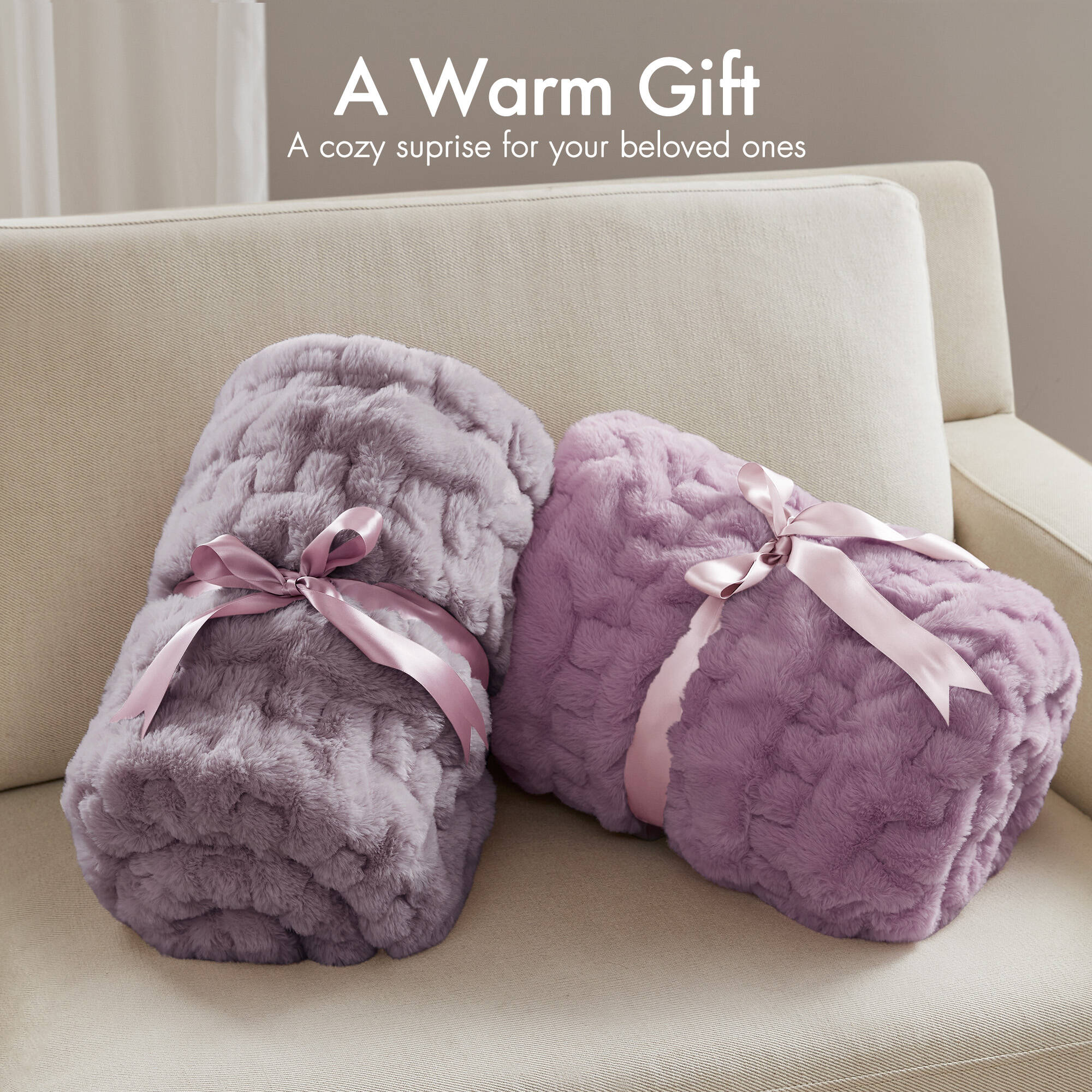 Ruched Fur Throw