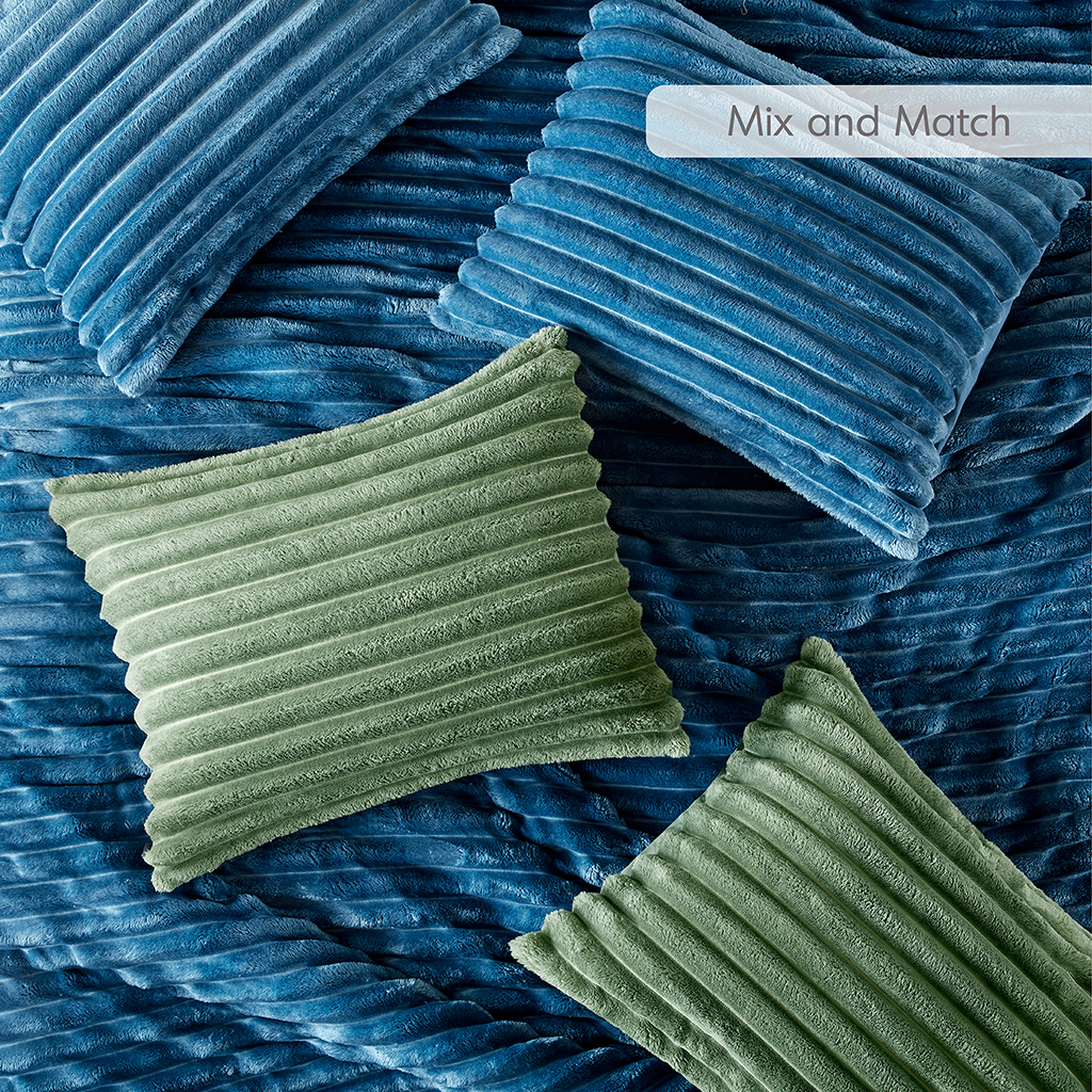 Avril Fluffy Ribbed Plush Comforter Set