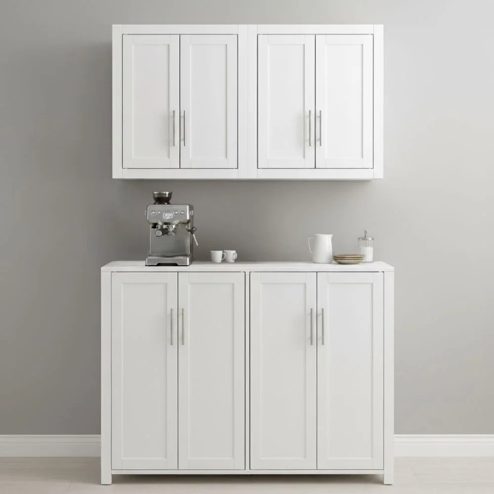 Savannah 3-Piece Kitchen Storage Pantry Set – Sideboard & 2 Wall Cabinets