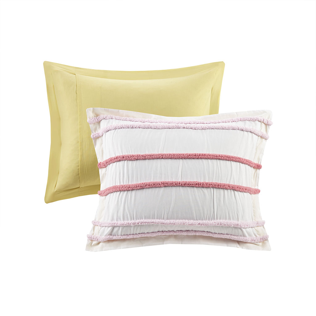 Haisley Cotton Duvet Cover Set with Chenille Trim
