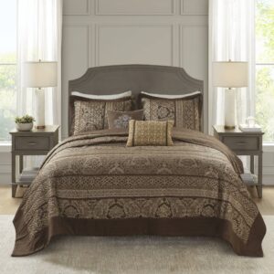 Bellagio 5 Piece Reversible Jacquard Bedspread Set from Madison Park in  Brown/Gold. Bellagio 5 Piece Reversible Jacquard Bedspread Set from Madison Park in  Brown/Gold. Bellagio 5 Piece Reversible Jacquard Bedspread Set from Madison Park in  Brown/Gold. Bellagio 5 Piece Reversible Jacquard Bedspread Set from Madison Park in  Brown/Gold. Bellagio 5 Piece Reversible Jacquard Bedspread Set from Madison Park in  Brown/Gold.