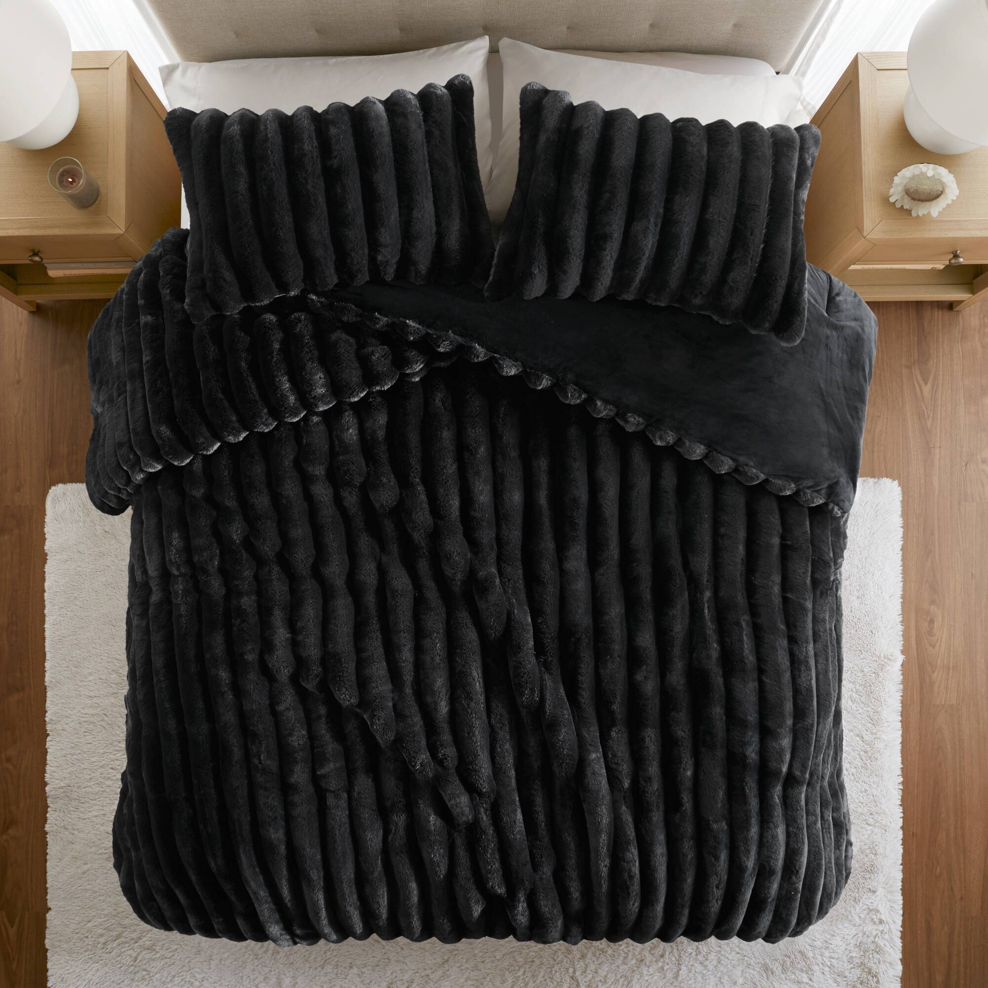 Jasmine 3 Piece Faux Fur Comforter Set