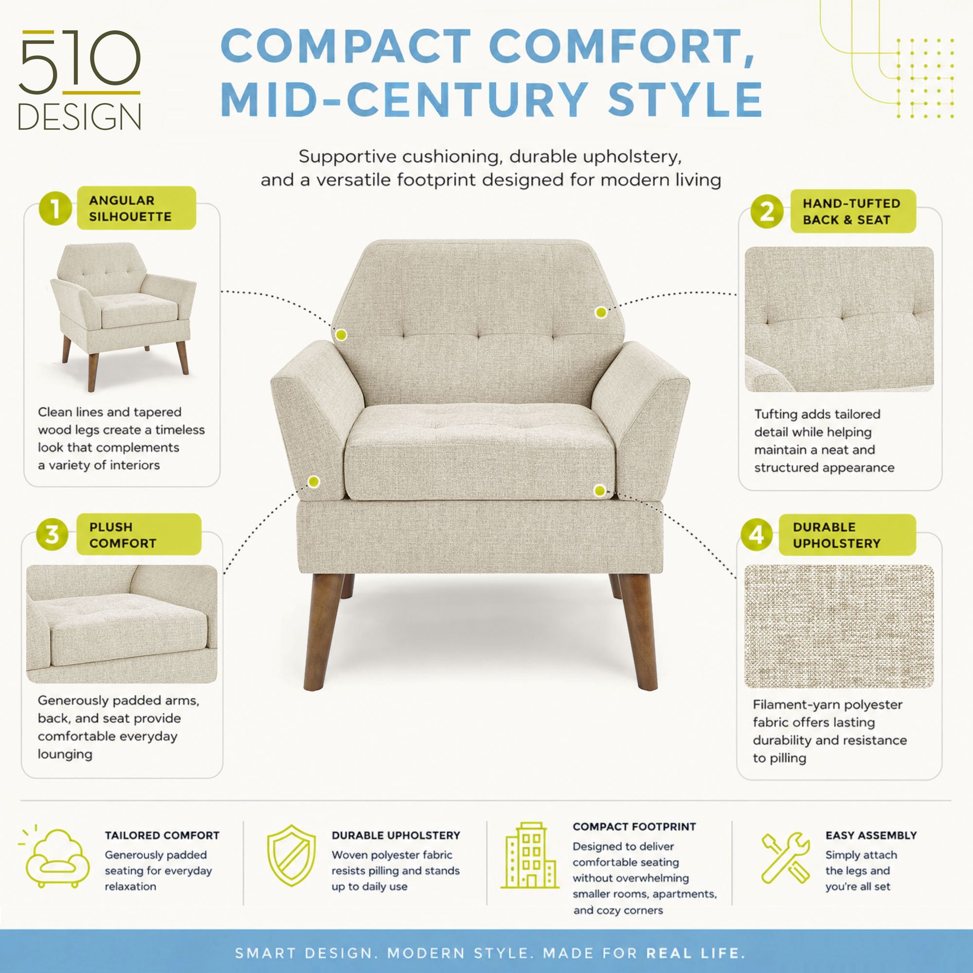 Newtin Mid-Century Modern Lounge Chair