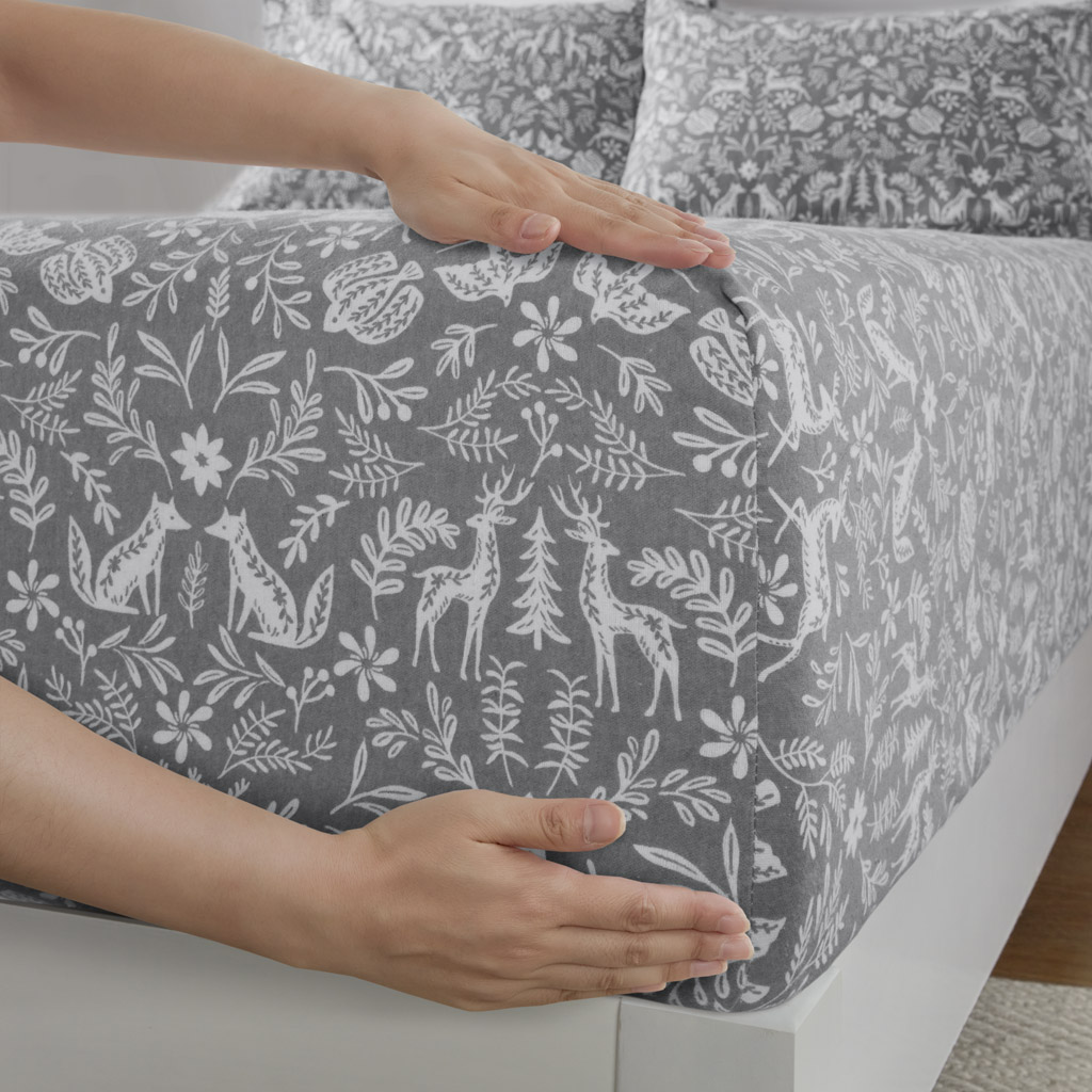 Oversized Cotton Flannel 4 Piece Sheet Set