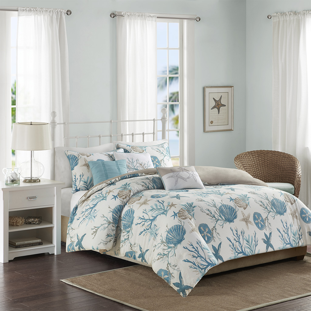 Pebble Beach 6 Piece Cotton Sateen Duvet Cover Set